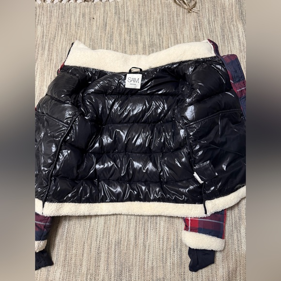 SAM. Mackenzie Red and Blue Plaid Puffer Jacket - Picture 9 of 17